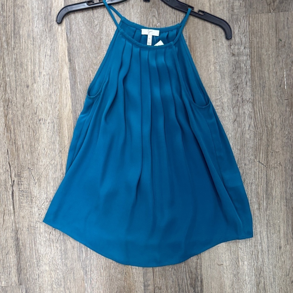 Joie Teal Halter Pleated Blouse Size XS